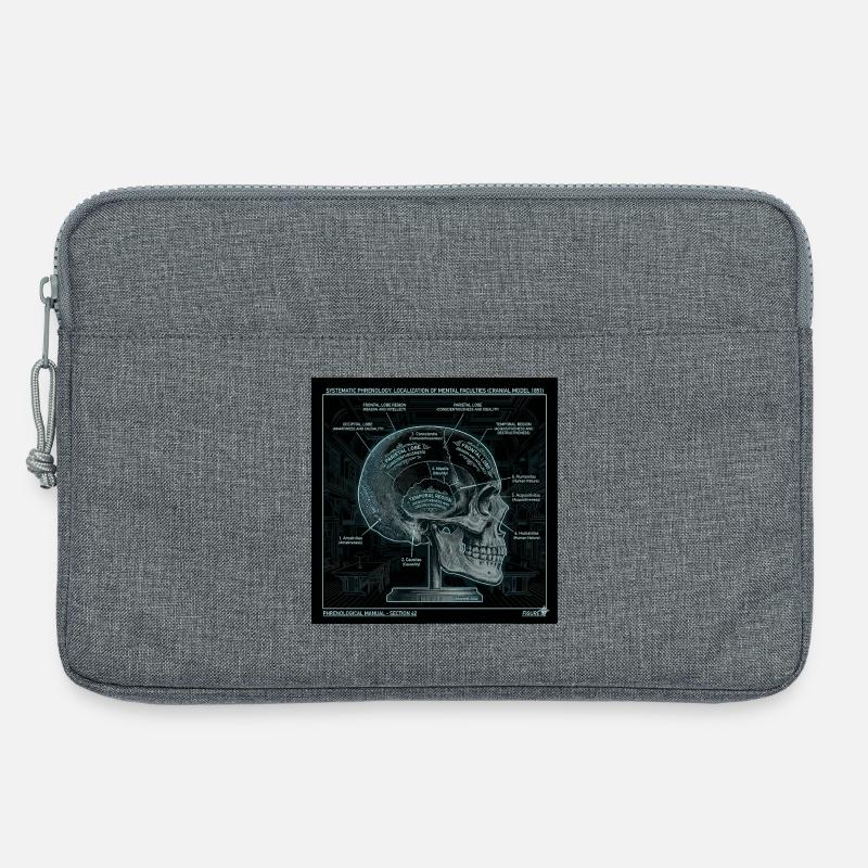 Kunst des Schädelphrenologie-Diagramms - Laptoptasche 13" - Grau meliert