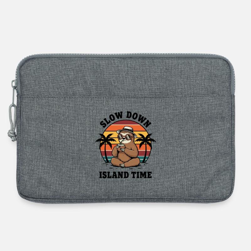 Faultier verlangsamt Inselzeit Kokosnuss-Chill - Laptoptasche 13" - Grau meliert