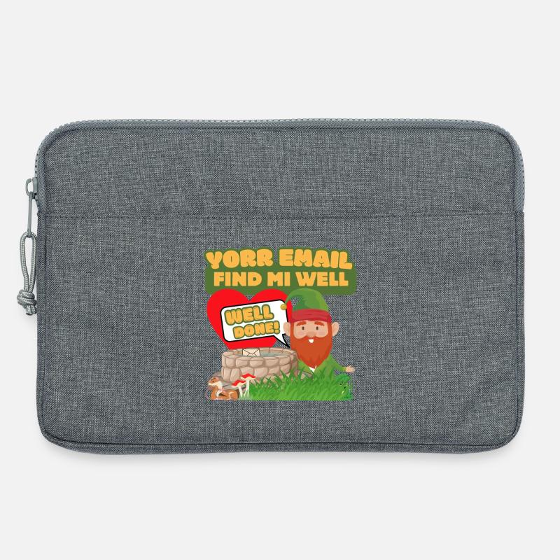 Yorr E-Mail Find Mi Well – Gnom-Humor - Laptoptasche 13" - Grau meliert