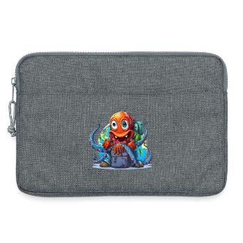 Poulpe voyageuse avec le globe - Sacoche pour ordinateur portable 13 pouces - gris chiné - Devant