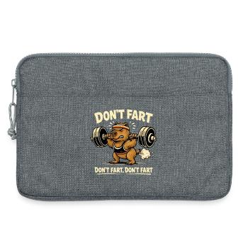 Funny Gym Capybara - Don't Fart - Weightlifting - Laptop bag 13" - heather grey - Front