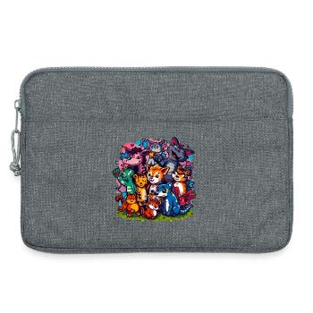 Animals Group Cartoon Colors - Laptop bag 13" - heather grey - Front