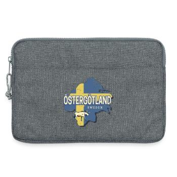 Östergötland Schweden Retro Provinz Souvenir - Laptoptasche 13" - Grau meliert - Vorne
