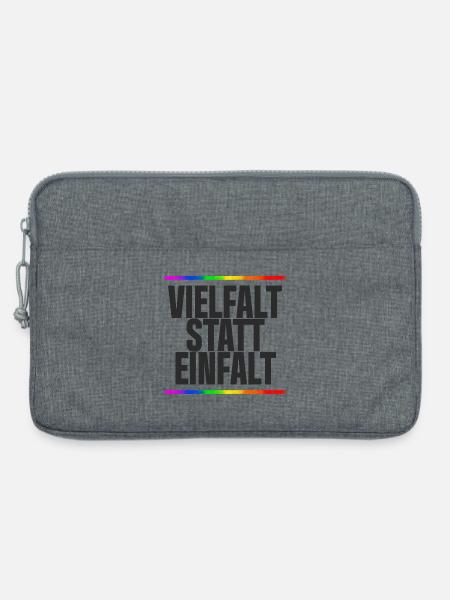 Vielfalt statt Einfalt – Regenbogen / Gay, CSD - Laptoptasche 13" - Grau meliert