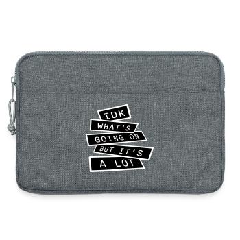 Idk What's Going On But It's A Lot Overwhelmed - Laptop bag 13" - heather grey - Front