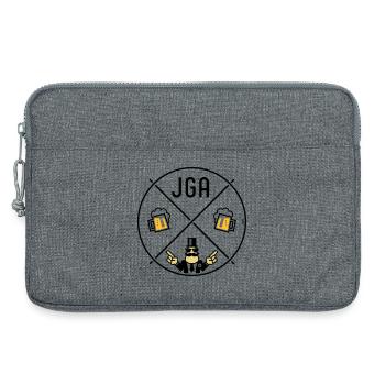Signe de main du marié pour enterrement de vie de garçon Cercle de bière POS 3C - Sacoche pour ordinateur portable 13 pouces - gris chiné - Devant