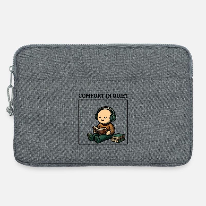 Silence while reading with headphones - Laptop bag 13" - heather grey