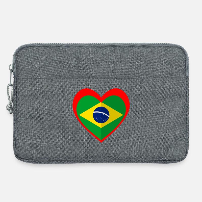Brasil Coração – Amor pelo Brasil - Laptoptasche 13" - Grau meliert