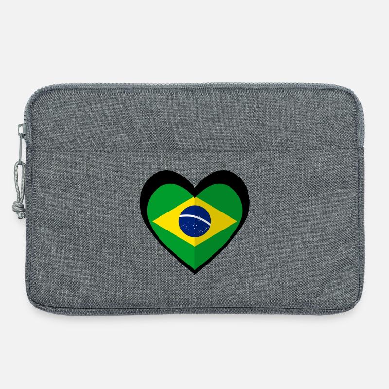 Brasil Coração Preto – Amor pelo Brasil - Laptoptasche 13" - Grau meliert