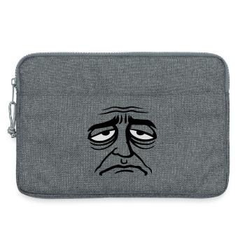 Grumpy sad disappointed face funny - Laptop bag 13" - heather grey - Front