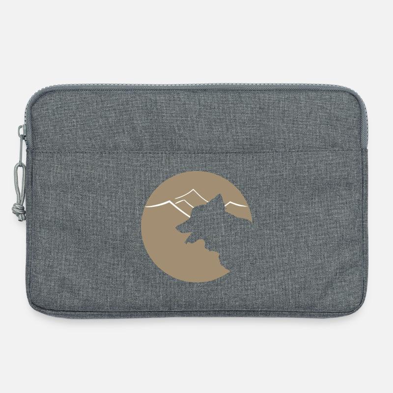 Hundsilhouette im Gebirge oder Dünen - Laptoptasche 13" - Grau meliert