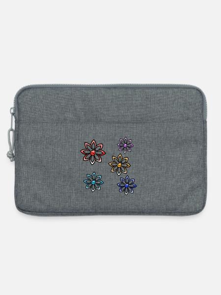 Blumen - Laptoptasche 13" - Grau meliert
