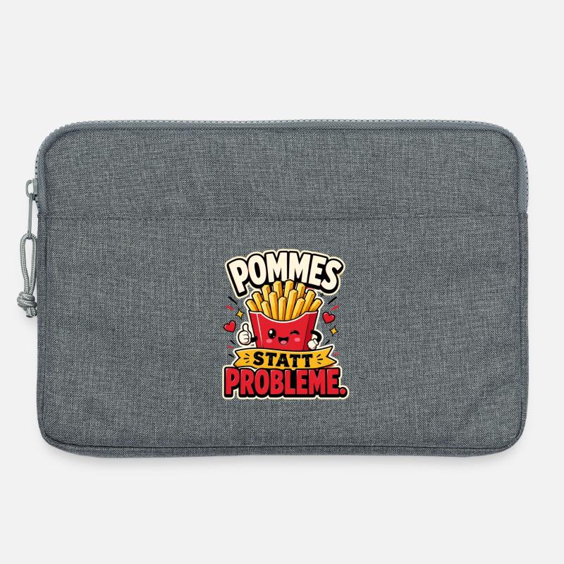 Pommes statt Probleme - Laptoptasche 13" - Grau meliert