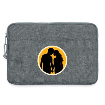 Couple Silhouette Love Romance Valentine's Day Boyfriend - Laptop bag 13" - heather grey - Front
