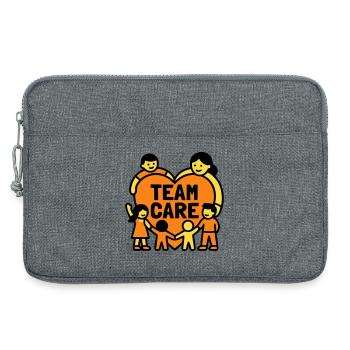 Team Care Herz Kita Wappen - Laptoptasche 13" - Grau meliert - Vorne