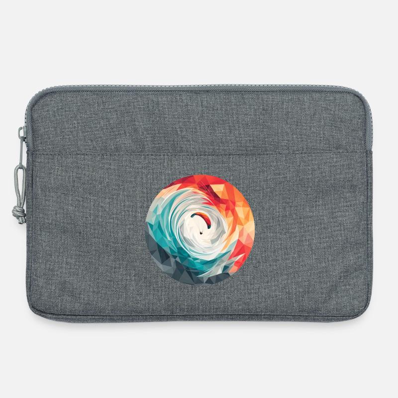 Geometrischer Wirbel Paragliding - Laptoptasche 13" - Grau meliert