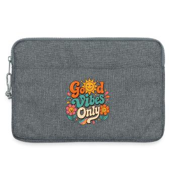Good Vibe's einziges Retro-Floral - Laptoptasche 13" - Grau meliert - Vorne