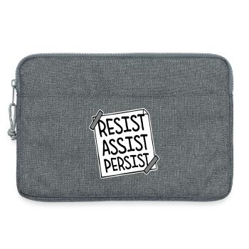 Resist Assist Persist Aktivismus Motivation Logo - Laptoptasche 13" - Grau meliert - Vorne