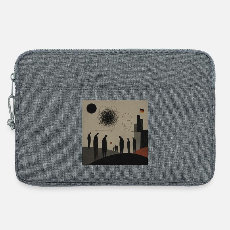Abstrakte Silhouetten über Stadthorizont - Laptoptasche 13" - Grau meliert