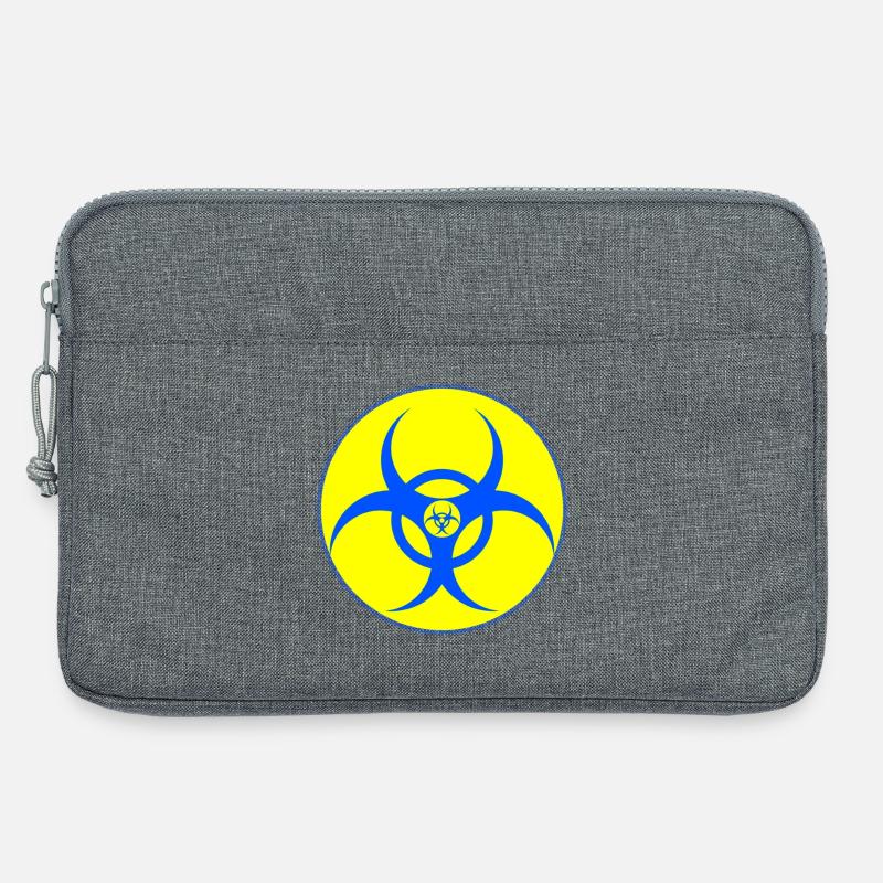 Elektrisch Blauer Biohazard-Wappen - Laptoptasche 13" - Grau meliert