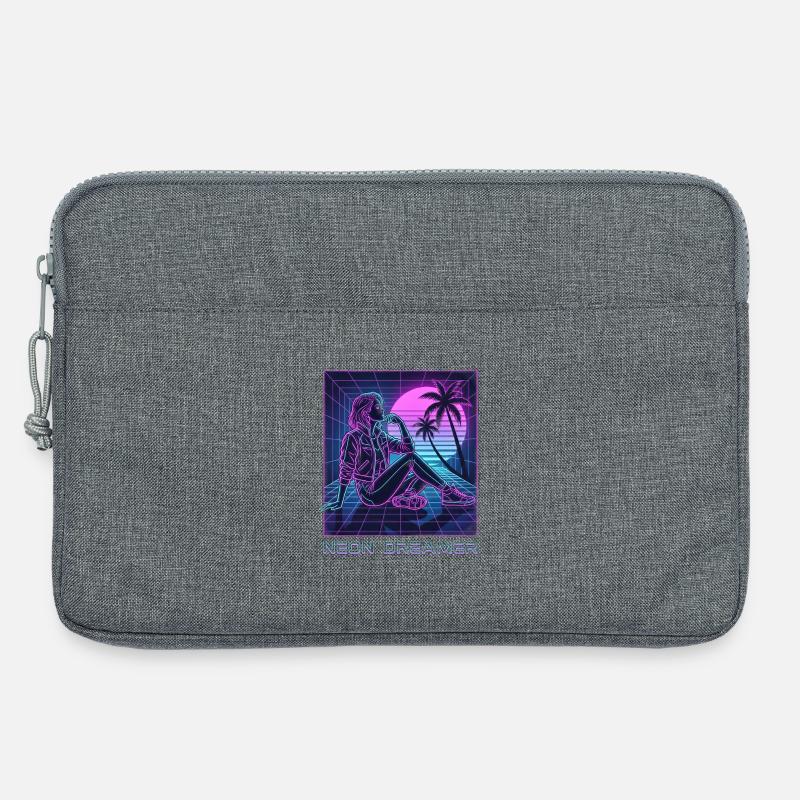 Neon-Träumer auf dem Raster - Laptoptasche 13" - Grau meliert