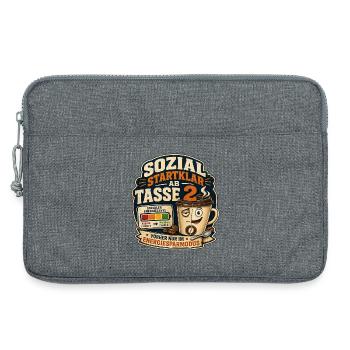 Sozial Startklar Ab Tasse 2 Kaffee Motiv - Laptoptasche 13" - Grau meliert - Vorne