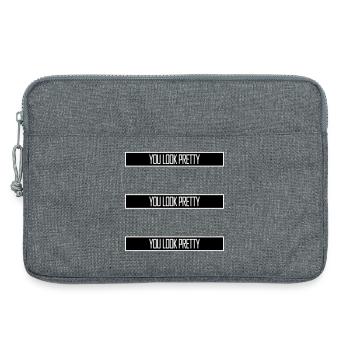 You Look Pretty Funny Complement Self Love Logo - Laptop bag 13" - heather grey - Front