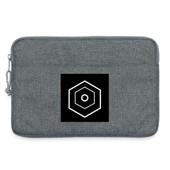 Mehrstufiges Hexagon-Logo Schwarz - Laptoptasche 13" - Grau meliert - Vorne