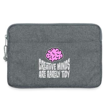 Les esprits créatifs sont rarement bien rangés Logo créatif drôle - Sacoche pour ordinateur portable 13 pouces - gris chiné - Devant