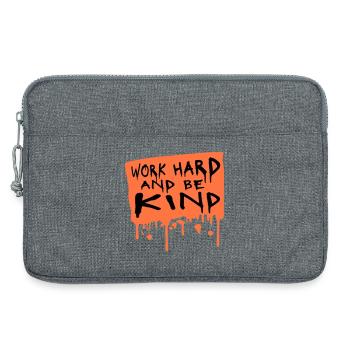 Work Hard And Be Kind Inspirierend Fleiß Güte Logo - Laptoptasche 13" - Grau meliert - Vorne