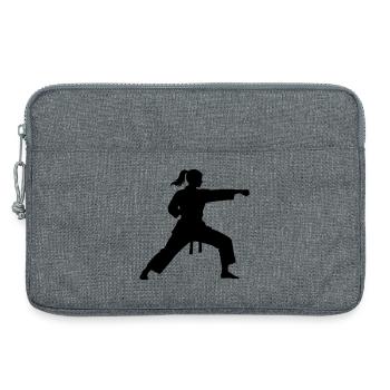 Frau Kampfsport Silhouette - Laptoptasche 13" - Grau meliert - Vorne