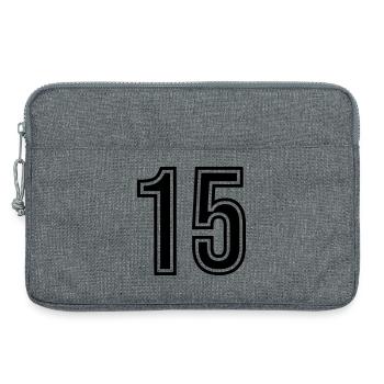 Symbole numérique 15 - Sacoche pour ordinateur portable 13 pouces - gris chiné - Devant