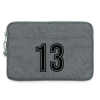 Symbole numérique 13 - Sacoche pour ordinateur portable 13 pouces - gris chiné - Devant