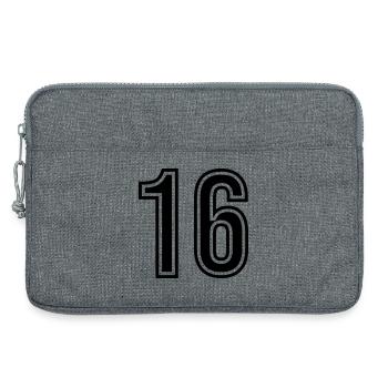Symbole numérique 16 - Sacoche pour ordinateur portable 13 pouces - gris chiné - Devant