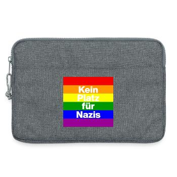 KEIN PLATZ FÜR NAZIS, NIE WIEDER, NO NZS,  - Laptoptasche 13" - Grau meliert - Vorne