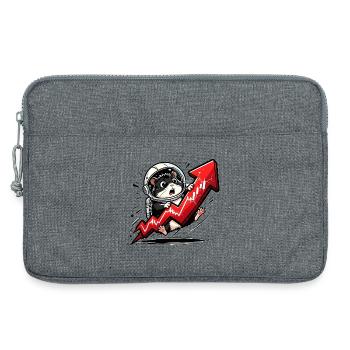 Crypto Hamster - Bitcoin Trader Motif T-Shirt - Laptop bag 13" - heather grey - Front