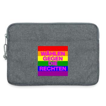 WÄHLEN GEGEN DIE RECHTEN, DEMOKRATIE, NO NZS - Laptoptasche 13" - Grau meliert - Vorne