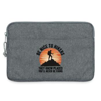 Hiking - Outdoor Adventure - Be Nice to Hikers - Laptop bag 13" - heather grey - Front