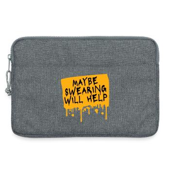 Maybe Swearing Will Help Sarkastisch Spruch Grafik - Laptoptasche 13" - Grau meliert - Vorne