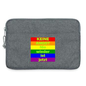 KEINE ANGST NIE WIEDER IST JETZT,  NO NZS, NO AFD - Laptoptasche 13" - Grau meliert - Vorne