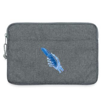 Blue X-ray knife in hand - Laptop bag 13" - heather grey - Front