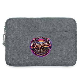 Insigne rétro Neon Synthwave des années 1980 Original 1986 - Sacoche pour ordinateur portable 13 pouces - gris chiné - Devant