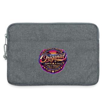 Insigne rétro des années 1980 Neon Synthwave Original 1989 - Sacoche pour ordinateur portable 13 pouces - gris chiné - Devant
