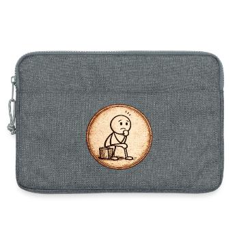 Sketch du Penseur Sépia - Sacoche pour ordinateur portable 13 pouces - gris chiné - Devant