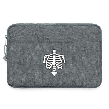 Comic Skeleton Rib Cage as Carnival Costume Party - Laptop bag 13" - heather grey - Front