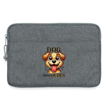 Citation drôle de chien avant les mecs - Sacoche pour ordinateur portable 13 pouces - gris chiné - Devant