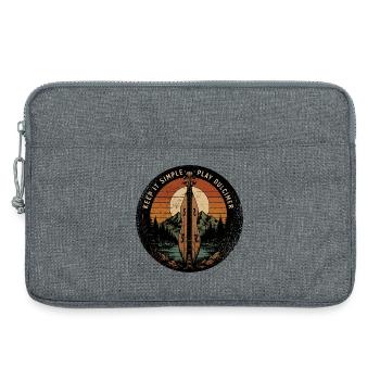 Dulcimer Musicien de Dulcimer Instrument pincé - Sacoche pour ordinateur portable 13 pouces - gris chiné - Devant