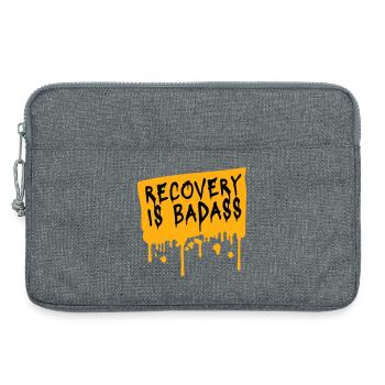 Recovery Is Badass Logo, citation de rétablissement motivant - Sacoche pour ordinateur portable 13 pouces - gris chiné - Devant