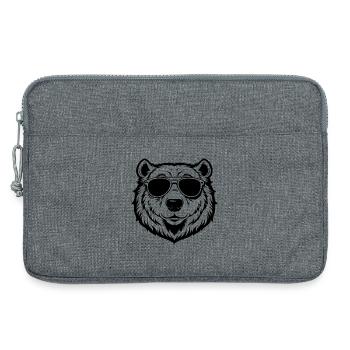 Cooler Eisbär mit Sonnenbrille - Laptoptasche 13" - Grau meliert - Vorne