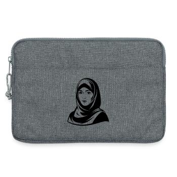 Hijab-Frau - Laptoptasche 13" - Grau meliert - Vorne